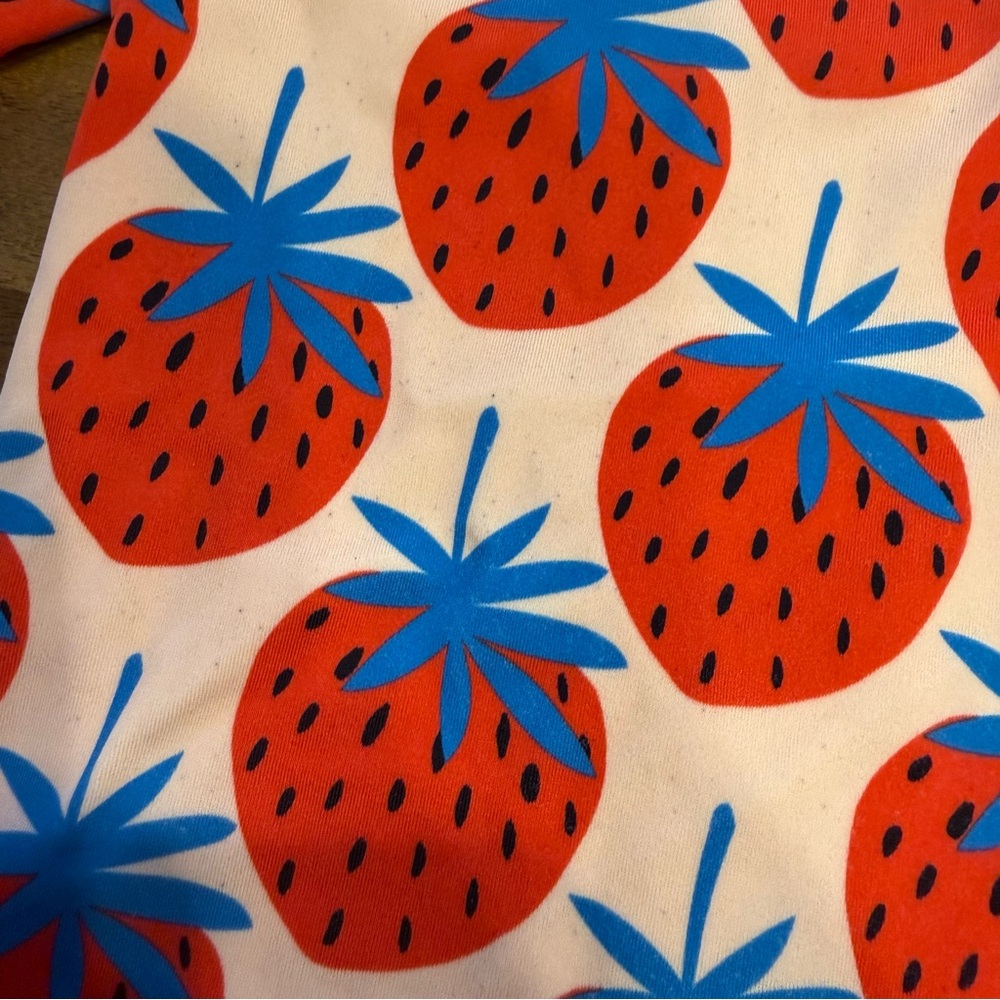 Hanna Andersson Red & Blue Strawberry Rashguard flaw - Picture 6 of 6